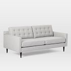 Open Box: Drake MidCentury 76" Sofa, Twill, Silver, Black