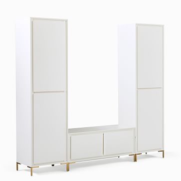 Bench + 2 Closed Cabinets Set