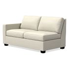 Open Box: Henry Left Arm Loveseat (63") - Performance Basketweave Alabaster, Chocolate