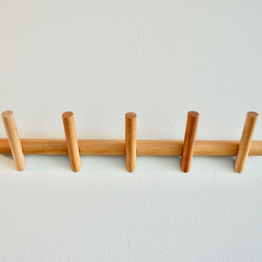 Modern Home by Bellver 5-Hook Coat Rack - Large, Wood, Natural