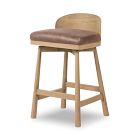 Open Box: Pollux Swivel Counter Stool (27") - Palermo Cigar, Blonde Oak