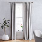 Open Box: Luster Velvet Curtain with Blackout Lining, Platinum, 48"x84"