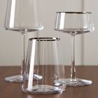 Horizon Lead-Free Crystal Silver-Rimmed Glassware Sets