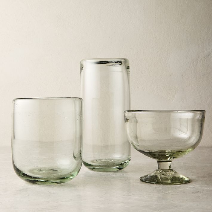 Recycled Mexican Glassware Tall - 13 oz Set of 8