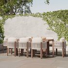 Portside Wood Outdoor Dining Table (76.5"&ndash;96") &amp; Porto Dining Chairs Set