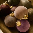 Medium Flocked Ball Ornaments (Set of 9) - Warm Tones