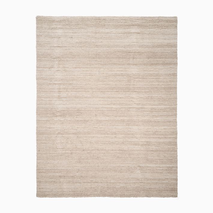 Thick Wool Ribbed Rug Luxe Ribbed Shag Wool Rug | West Elm