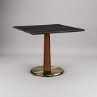 Claire Restaurant Dining Table - Porcelain w/ Protective Metal Bumper - Square