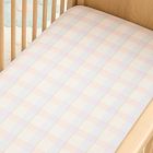 WaterColour Gingham Crib Fitted Sheet