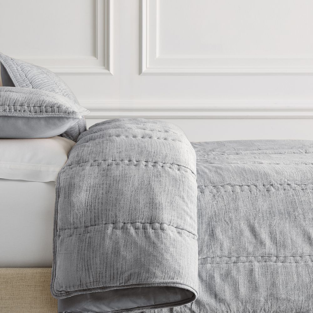 Chenille Linear Comforter-queen-mineral gray