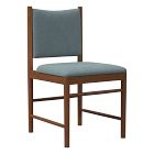 Open Box: Rowan Dining Chair - Performance Distressed Velvet Ocean, Cool Walnut