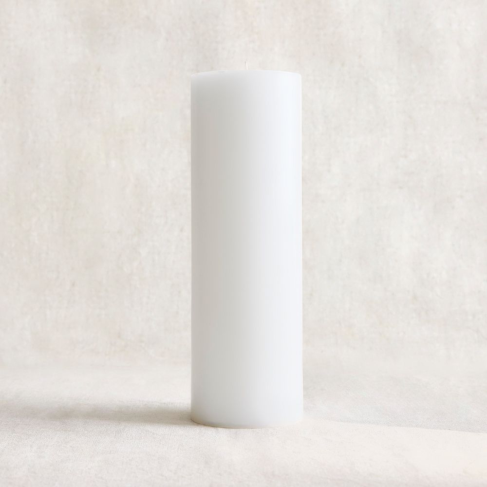 Signature Wax Pillar Candles - Basic Pillar, White, 4X12