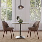Raymond Restaurant Dining Table - Porcelain w/ Protective Metal Bumper - Round