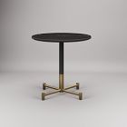 Branch Restaurant Round Dining Table - Porcelain w/ Protective Metal Bumper
