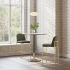 Orbit Restaurant Rectangle Bar Table &ndash; Porcelain w/ Protective Metal Bumper