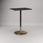 Orbit Restaurant Rectangle Bar Table &ndash; Porcelain w/ Protective Metal Bumper