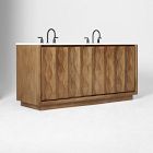 Carved Pattern Double Bathroom Vanity (68")