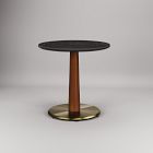 Claire Restaurant Dining Table - Porcelain w/ Protective Metal Bumper - Round