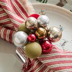 Ball Ornament Napkin Ring Sets