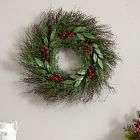 Faux Cedar &amp; Ruscus w/ Berries Wreath