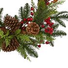 Faux Pine &amp; Cedar Pine Cones Wreath