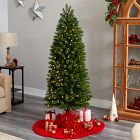 Pre-Lit Faux Slim Virginia Spruce Christmas Tree (6')