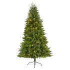Pre-Lit Faux Sun Valley Fir Christmas Tree (5'&ndash;6')