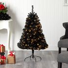 Pre-Lit Faux Black Christmas Tree (4'&ndash;6')