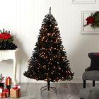 Pre-Lit Faux Black Christmas Tree (4'&ndash;6')