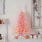 Pre-Lit Faux Pink Christmas Tree (3'&ndash;7')