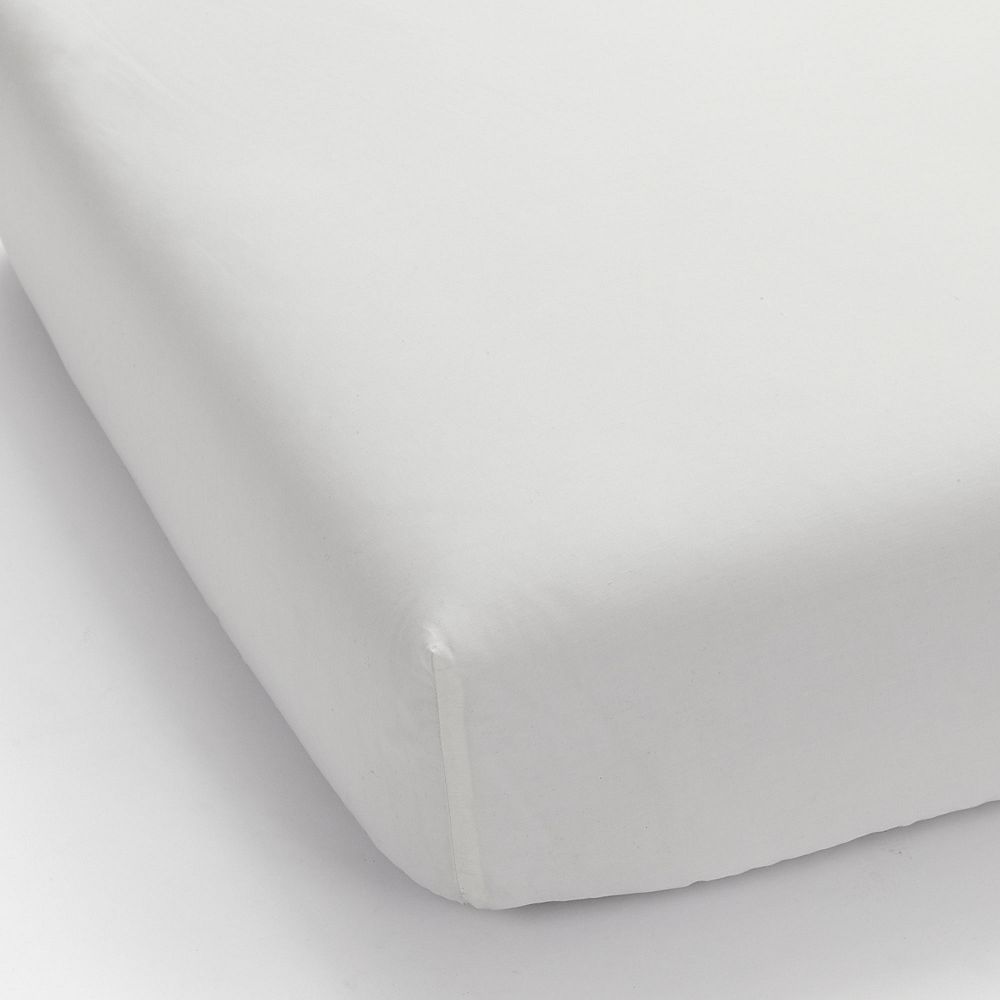 400-Thread-Count Organic Sateen Wide Hem Fitted Sheet