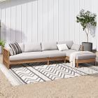 Santa Fe Slatted Outdoor 3-Piece Chaise Sectional (124")