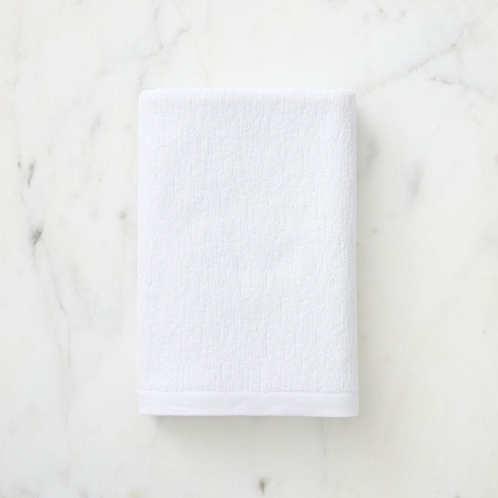 Everyday Textured Towel Sets - White, Set of 4 - (2 Bath Towel, 2 Hand Towel)