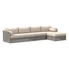 Coastal Outdoor 3-Piece Chaise Sectional Cushion Covers