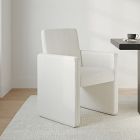 Lofted Boucle Upholstered Dining Arm Chair