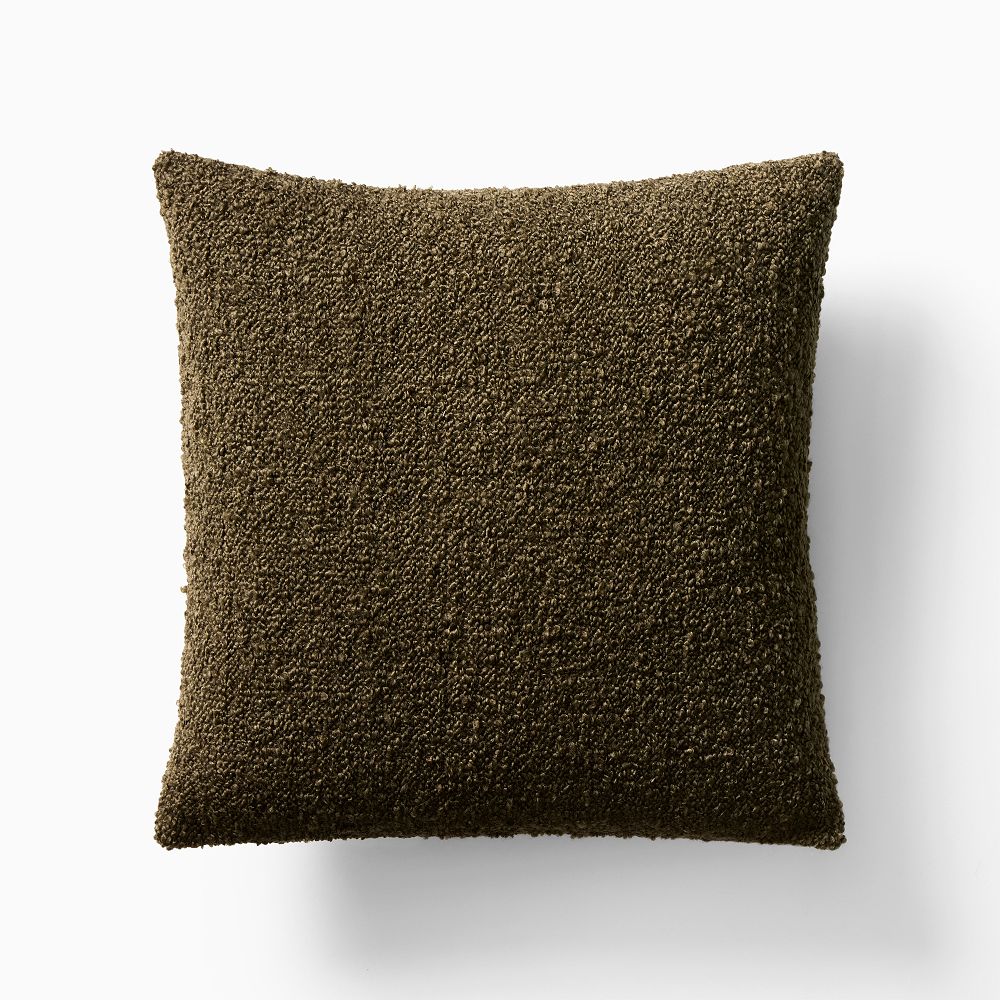 Cozy Boucle Pillow Cover & Insert - Dark Olive