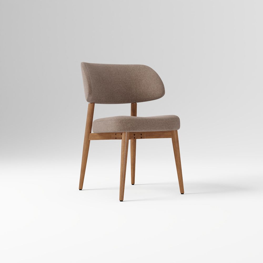 Hyde Dining Chair - Performance Modern Chenille Mink, Cool Walnut