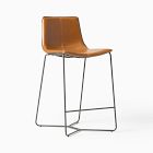 Chip & Dent: Slope Bar Stool, Vegan Leather, Saddle, Charcoal