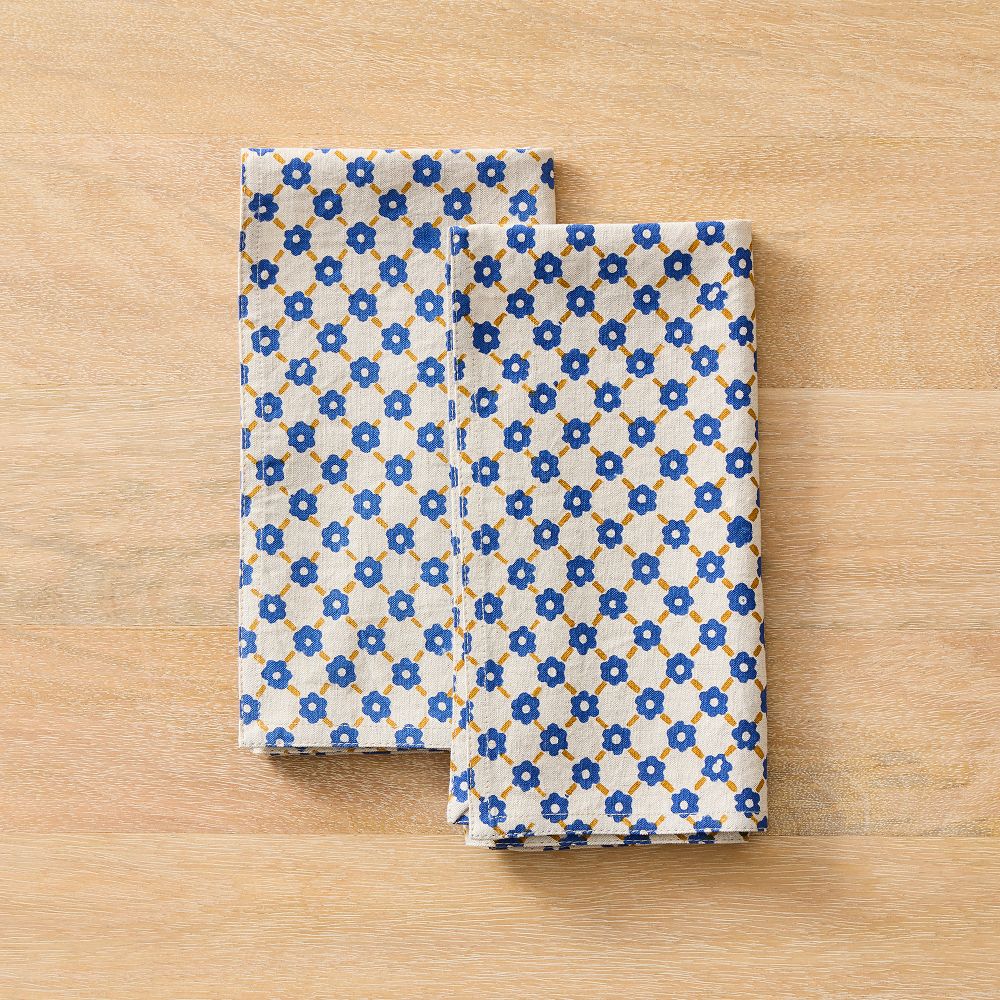 Soil to Studio Pia Block-Printed Linen Napkins (Set of 2)