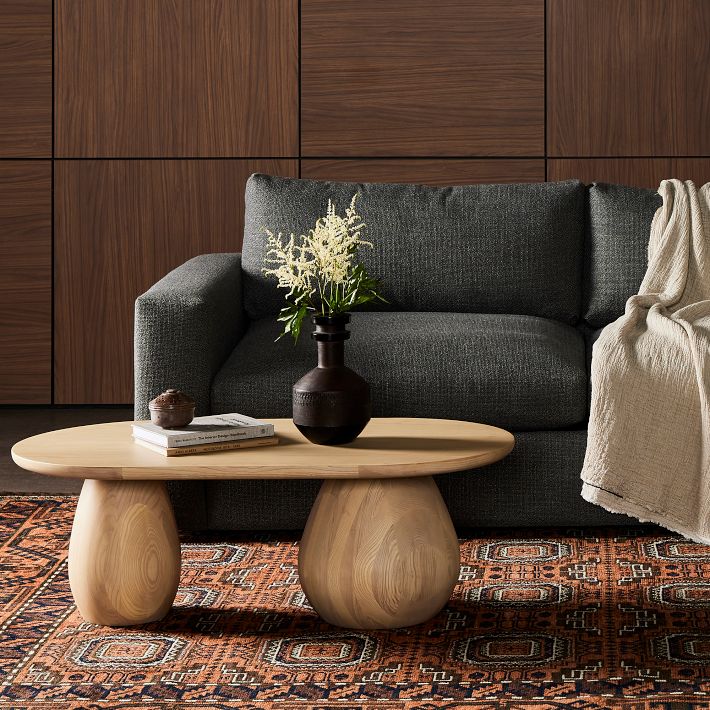 モダン楕円形ガラス座卓　コーヒーテーブル　west elm Orb Base Oval Coffee Table | Console & Media Tables | West Elm