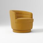 Chip & Dent: Viv Swivel Chair, Poly, Performance Velvet, Dijon, Concealed Supports