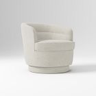 Chip & Dent: Viv Swivel Chair, Poly, Performance Distressed Velvet, Frost Gray