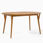 Mid-Century Rounded Expandable Dining Table (42"–80")