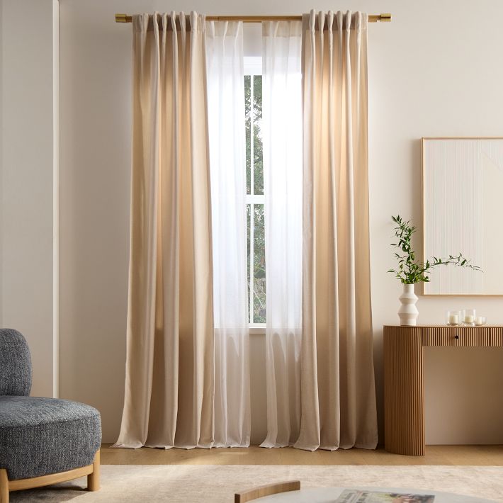 West Elm Sheer European Linen Curtain...