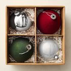 Large Glass Ball Ornaments (Set of 4) - Festive
