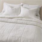 European Flax Linen Box Stitch Quilt &amp; Shams