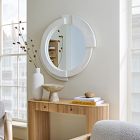 Round Deconstructed Wood Wall Mirror
