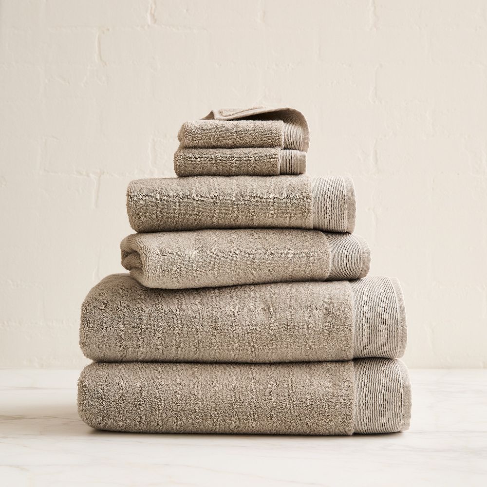 Plush Fibrosoft™ Towel Sets - Taupe, Set of 6 - (2 Bath Towels, 2 Hand Towels, 2 Washcloths)