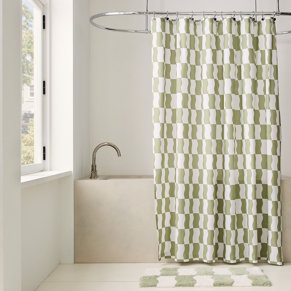 Wavy Blocks Shower Curtain
