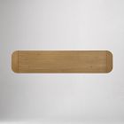 Rectangular wooden drawer pull area or handle recess on a veneer drawer